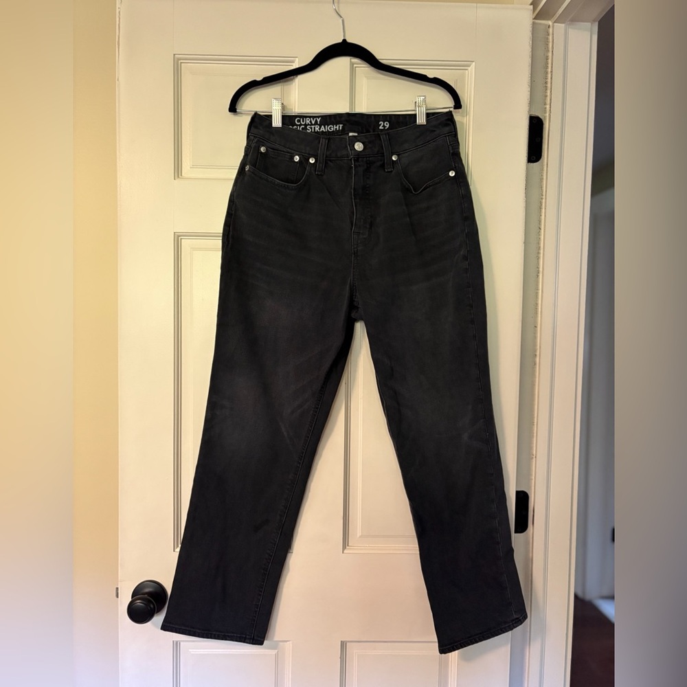 J.Crew Curvy ’90s Classic Straight Jean in Charcoal Wash | Size 29